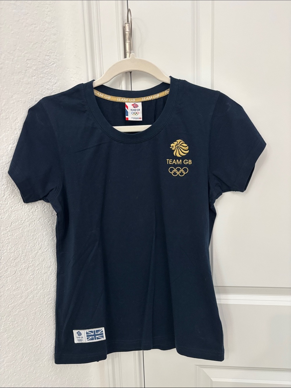 Women’s Navy Gold Olympic Logo Tee team Great Britain